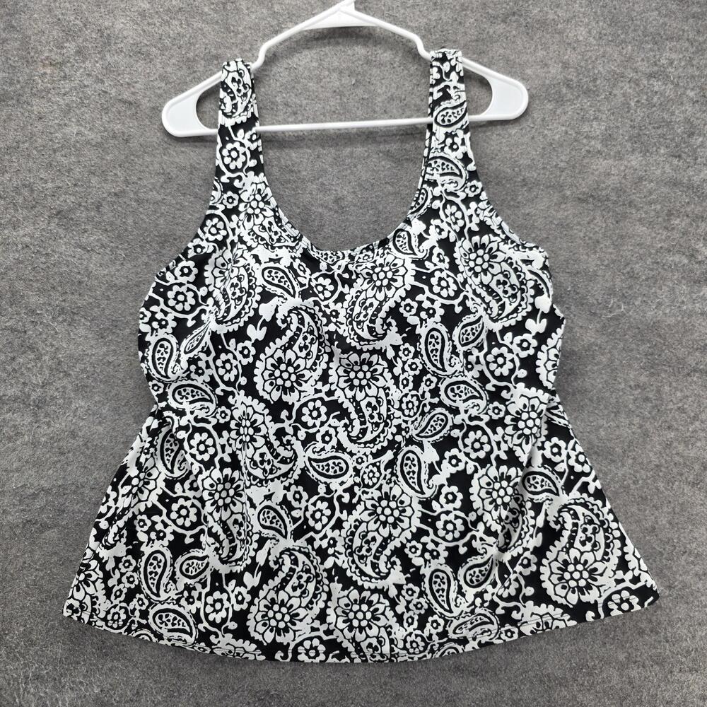 Swimsuit For All Swimdress Womens 22 Black Paisley Lined Stretch Wide Strap